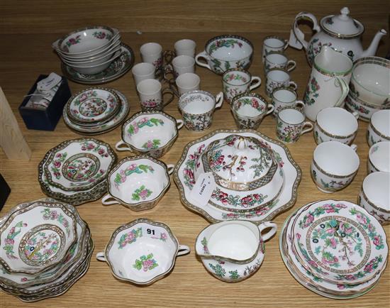A quantity of Coalport, Royal Grafton and other Indian Tree pattern matched tea and coffee wares (approx 64 pieces),
